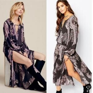 Free People Raven Out Of The Woods Large Maxi Dress